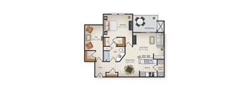 The Congressional one bedroom floorplan