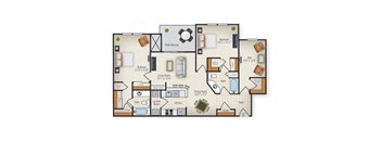 The Grand Cypress two bedroom floorplan