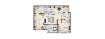 The Homestead two bedroom floorplan