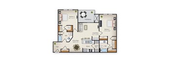 The St. Phillipe two bedroom floorplan