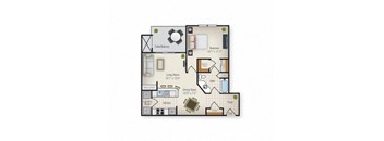 Torrey one bedroom floorplan
