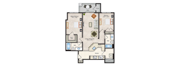 floorplan of a two bedroom apartment