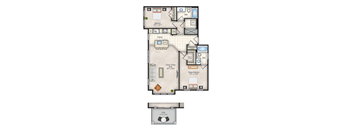 a floor plan of a two bedroom apartment