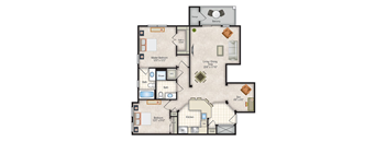a floor plan of a two bedroom apartment