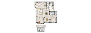 a floor plan of a three bedroom apartment