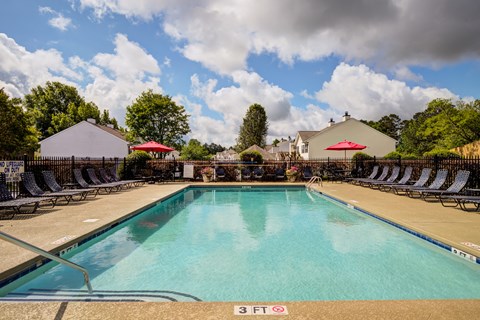 Swimming pool with lounge seating