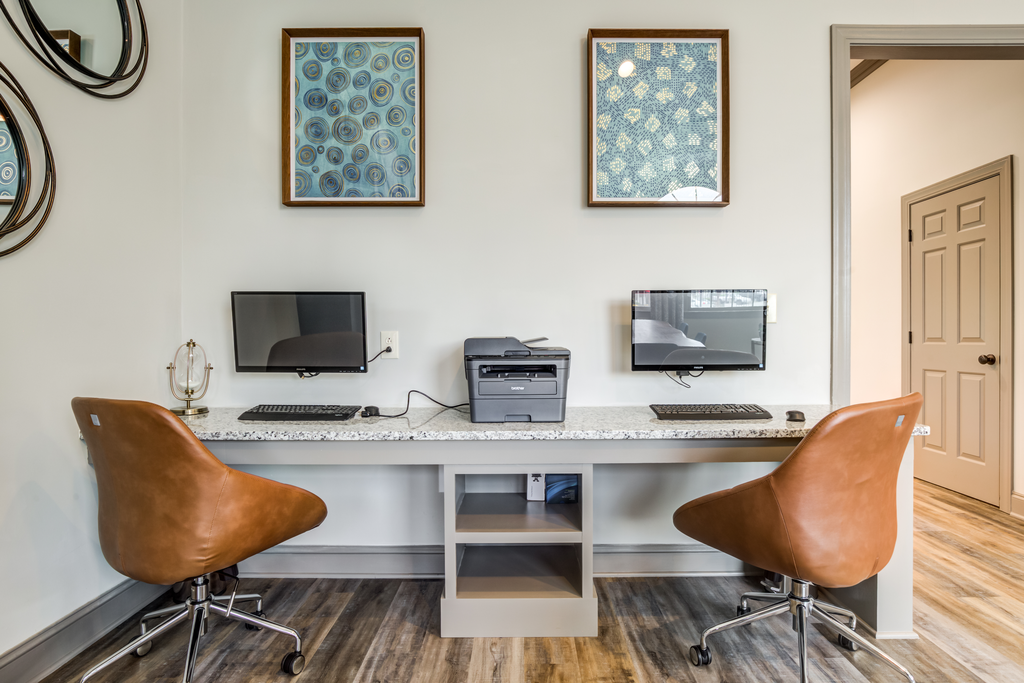 business center with computer desks