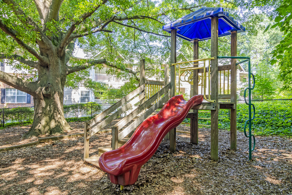 children's playground with woodchips