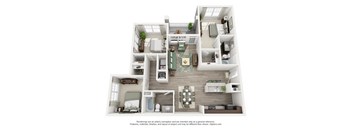 a 3 bedroom floor plan is shown in this illustration