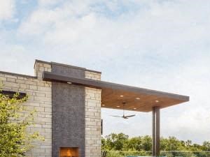 Swimming Pool and Spa with Outdoor Fireplace
