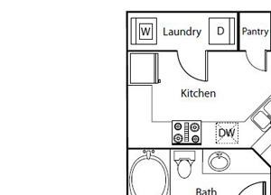 Wisteria Floor Plan 1 Bedroom 1 Bath