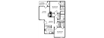 Summers Crossing |B2 Floor Plan 2 Bedroom 2 Bath