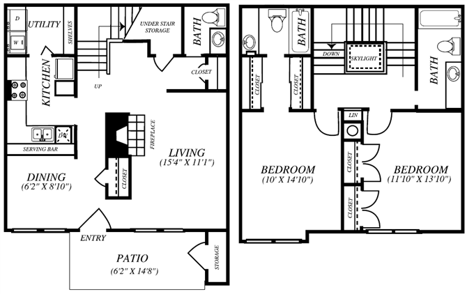 Summers Crossing |B3 Floor Plan 2 Bedroom 2 Bath