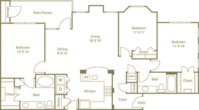 Floor Plans Of Costa Bella Apartment Homes In San Antonio Tx