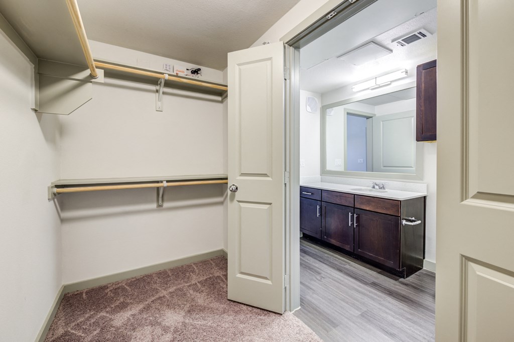 spacious closet with nothing hanging