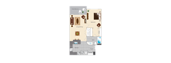 a floor plan of a 1 bedroom