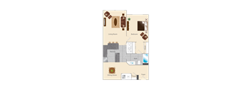 a floor plan of a 1 bedroom