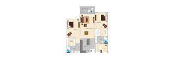 a floor plan of a 2 bedroom