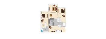 a floor plan of a 2 bedroom