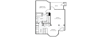 One Bedroom One Bathroom Floorplan 796