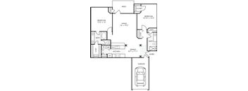 Two Bedroom Two Bathroom Floorplan 1177