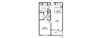 Gull one bedroom floorplan