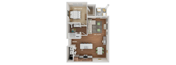 1 bedroom 1 bathroom floorplan 793sf