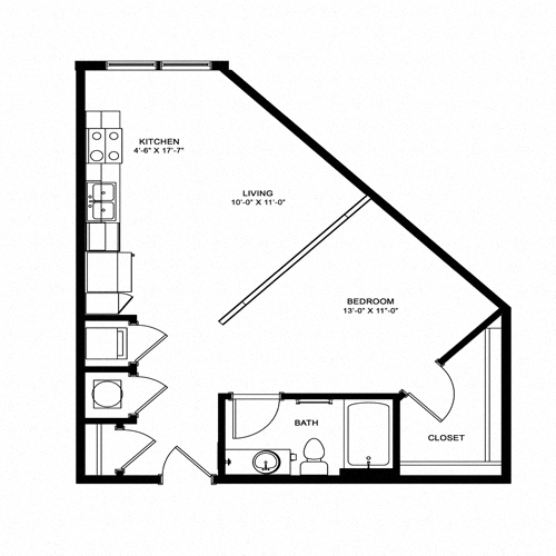 S3 - 645 sqft floor plan