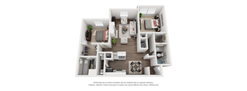 2 bedroom 2 bathroom floorplan
