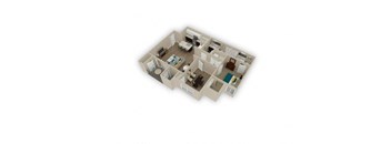 Lincoln 2 Bed 2 Bath Floor Plan