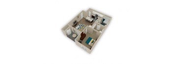 Monroe 1 Bed 1 Bath Floor Plan