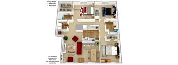 Three Bedroom Two Bath 1156 Square Feet at King's Ridge Apartments, Newport News