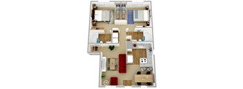 Three Bedroom Two Bath 949 Square Feet at King's Ridge Apartments, Newport News, Virginia