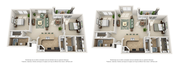 2 bed 2 bathroom floorplan