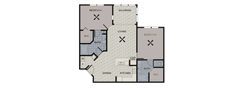 two bedroom two bathroom apartment floorplan