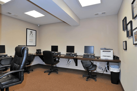 Business Center with computers and printer