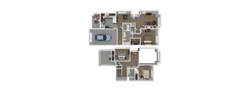 Floor plan design with 3 Bedrooms and 2.5 Bathrooms