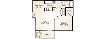 Westport 1b1b floor plan