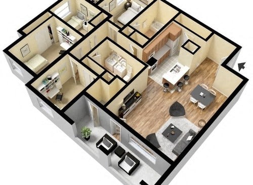 Pecan Creek on McKinney Apartments |  4 Bedroom Floorplan