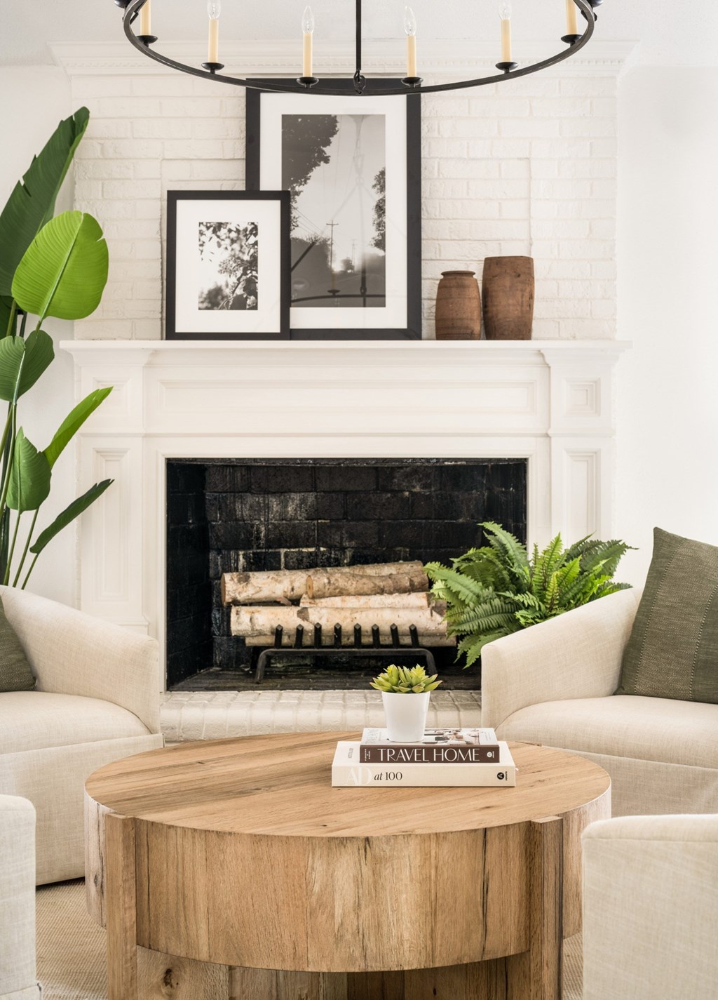 Living Area With Fireplace at Woodlyn on the Green Apartment Homes, Cary, NC