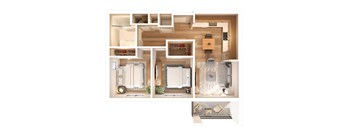 a floor plan of a house with a bedroom and a bathroom