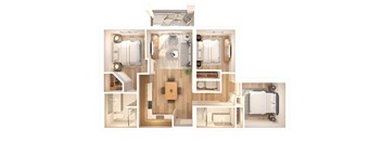 a floor plan of a house with a bedroom and a bathroom