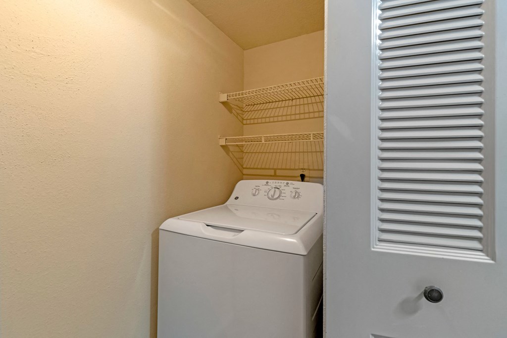 washer in utility closed with bifold doors