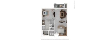 a floor plan of a 1 bedroom apartment