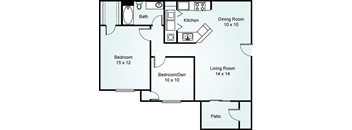 Bradford one bedroom floorplan