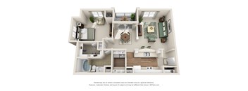 one bedroom floorplan apartment