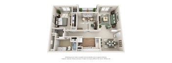 one bedroom apartment with an office floorplan
