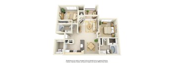 2 bed 2 bath Floor Plan 1033