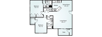 Dogwood two bedroom floorplan