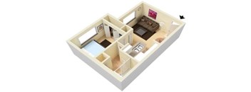 1 bedroom floorplan